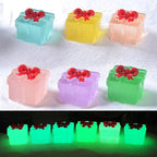 Glow in the Dark Gift Box Resin Charms | Luminous Flatback Cabochons for DIY Crafts & Jewellery Making (15x19mm)