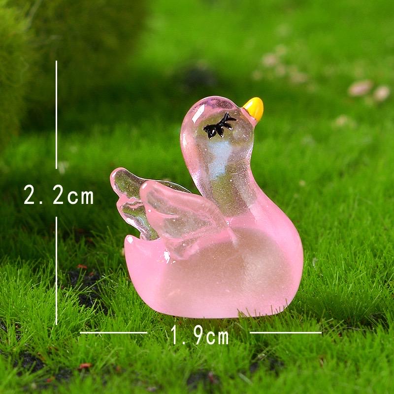 Glow in the Dark Swan Resin Charms | 22×19mm Flatback Cabochons