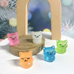 Glow in the Dark Mini Cat Resin Charms luminous flatback resin cabochons for DIY crafts