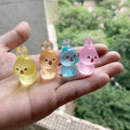 Glow in the Dark Rabbit Resin Charms luminous flatback resin cabochons for DIY crafts