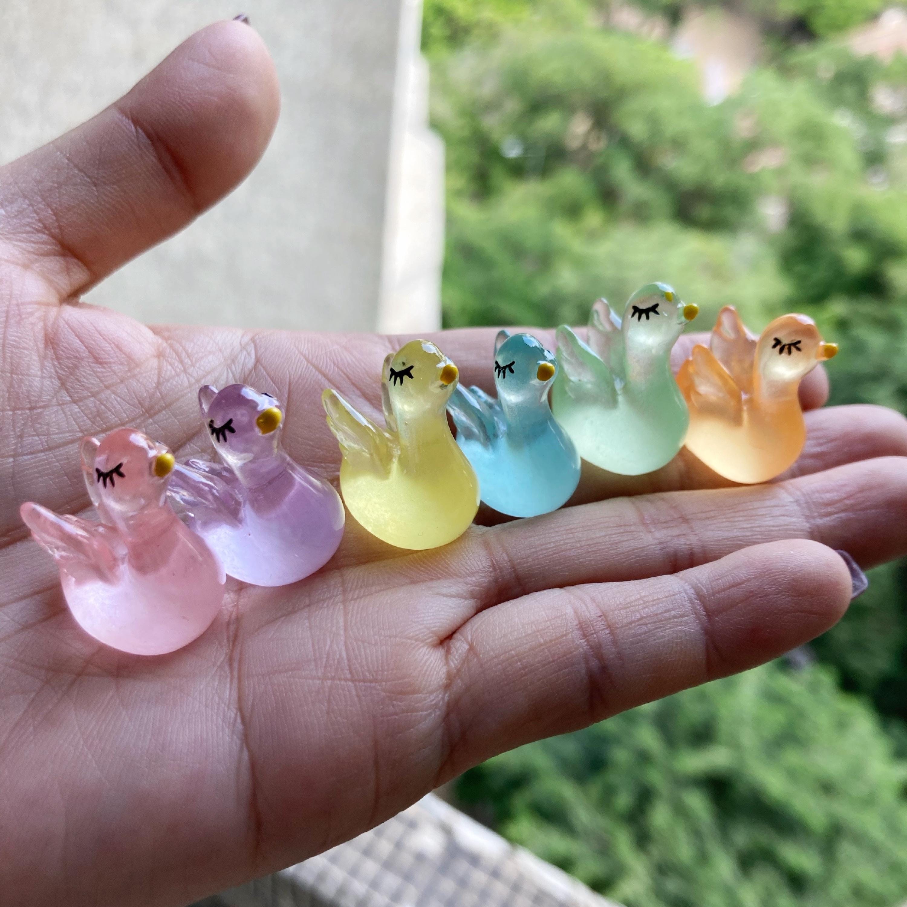Glow in the Dark Swan Resin Charms | 22×19mm Flatback Cabochons
