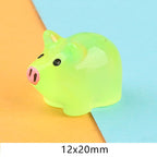 Glow in the dark pig resin charm cabochon for DIY crafts and decoden