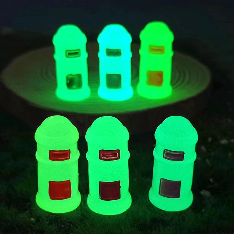 Glow in the Dark Mini Mailbox Resin Charms luminous flatback resin cabochons for DIY crafts