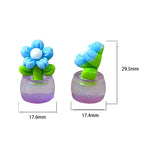 Glow in the Dark Flower Potted Plant Resin Charms | Luminous Flatback Cabochons for DIY Crafts & Phone Case Decoration (30x17mm)