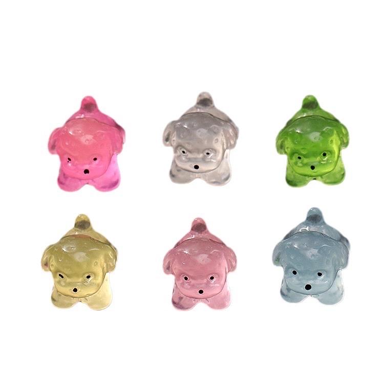 Glow in the dark dog resin charm cabochon for DIY crafts and decoden