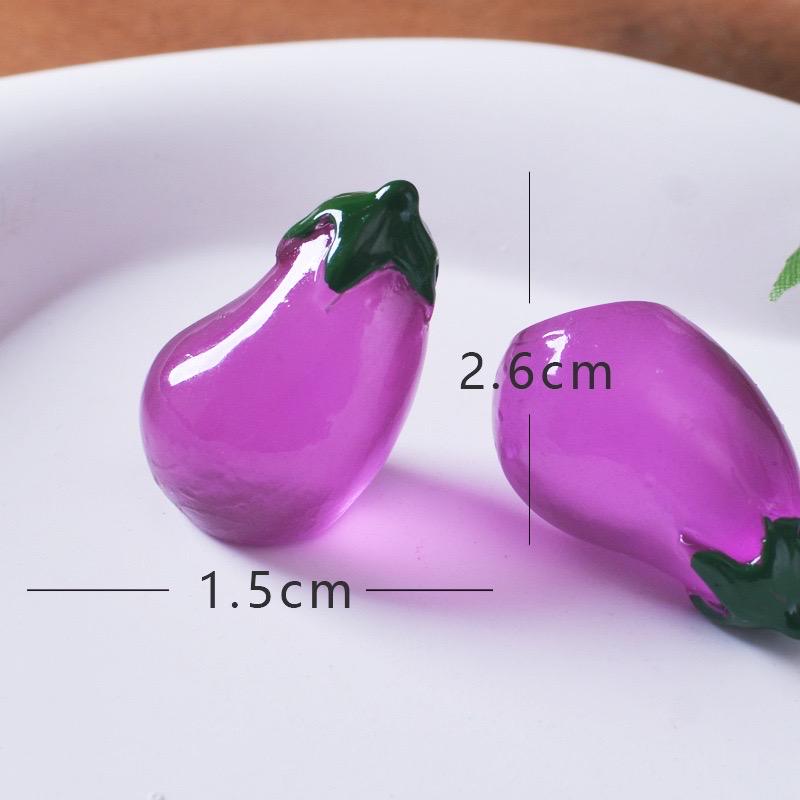 Glow in the Dark Eggplant Resin Charm luminous flatback resin cabochons for DIY crafts