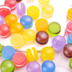 Glow in the dark macaron resin charms in assorted colors approximately 14 by 19 mm