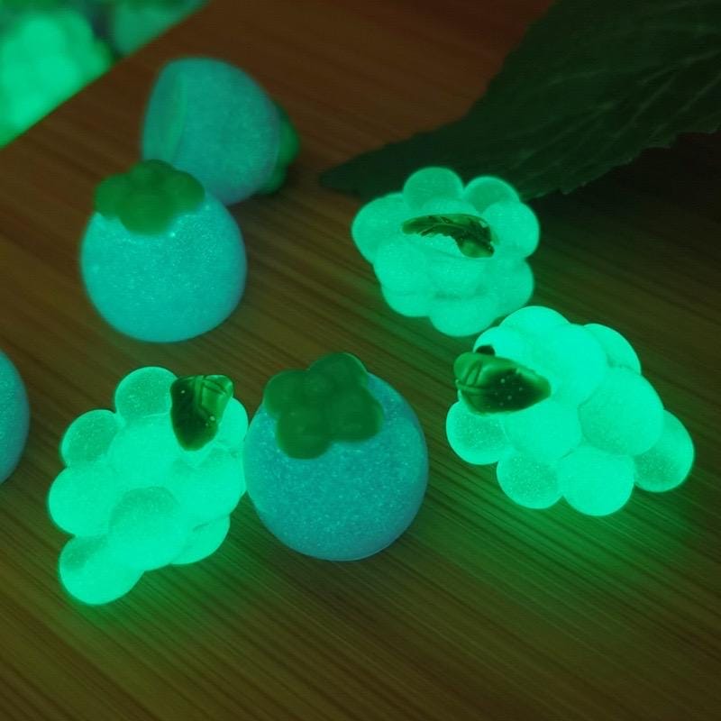 Mixed colorful glow in the dark fruit resin cabochon charms