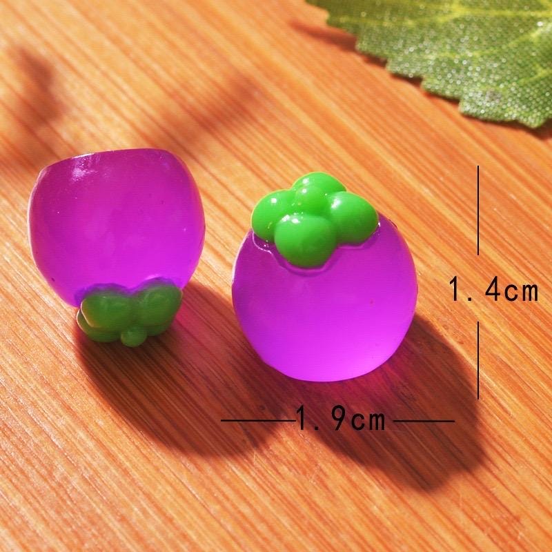Mixed colorful glow in the dark fruit resin cabochon charms