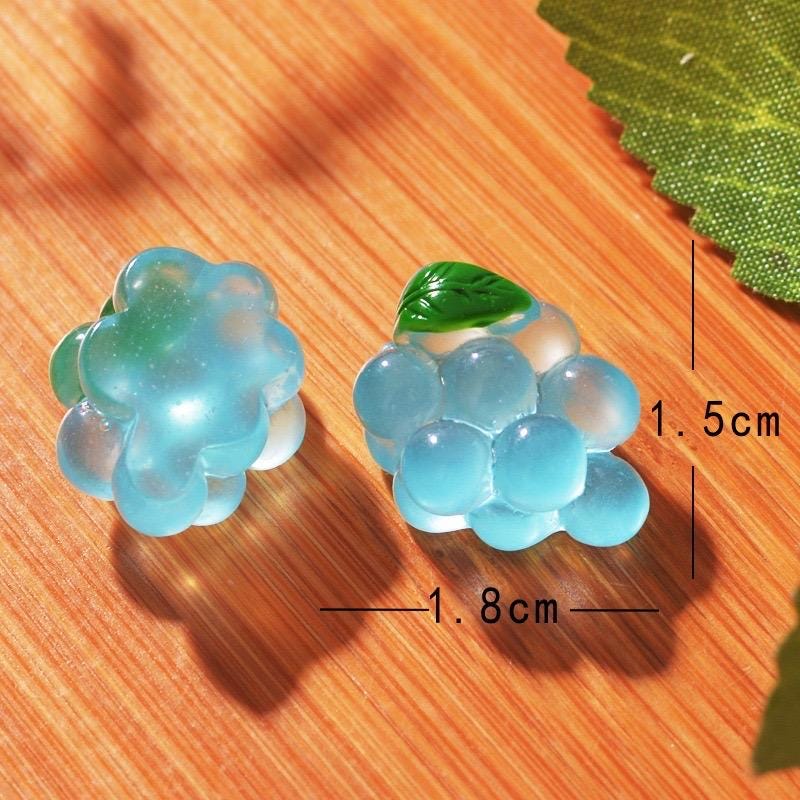 Mixed colorful glow in the dark fruit resin cabochon charms