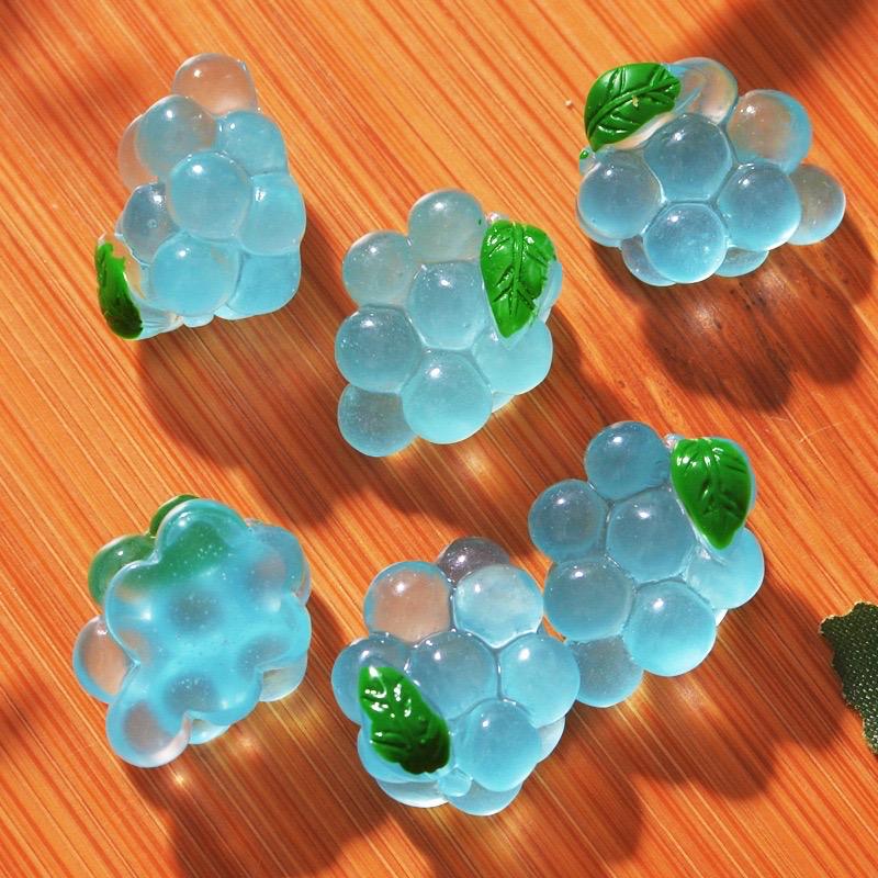 Mixed colorful glow in the dark fruit resin cabochon charms