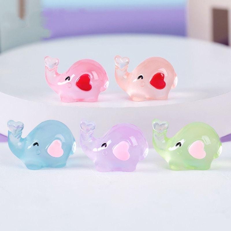 Glow in the Dark Resin Elephant Charm: DIY Craft Cabochon (15x22mm)