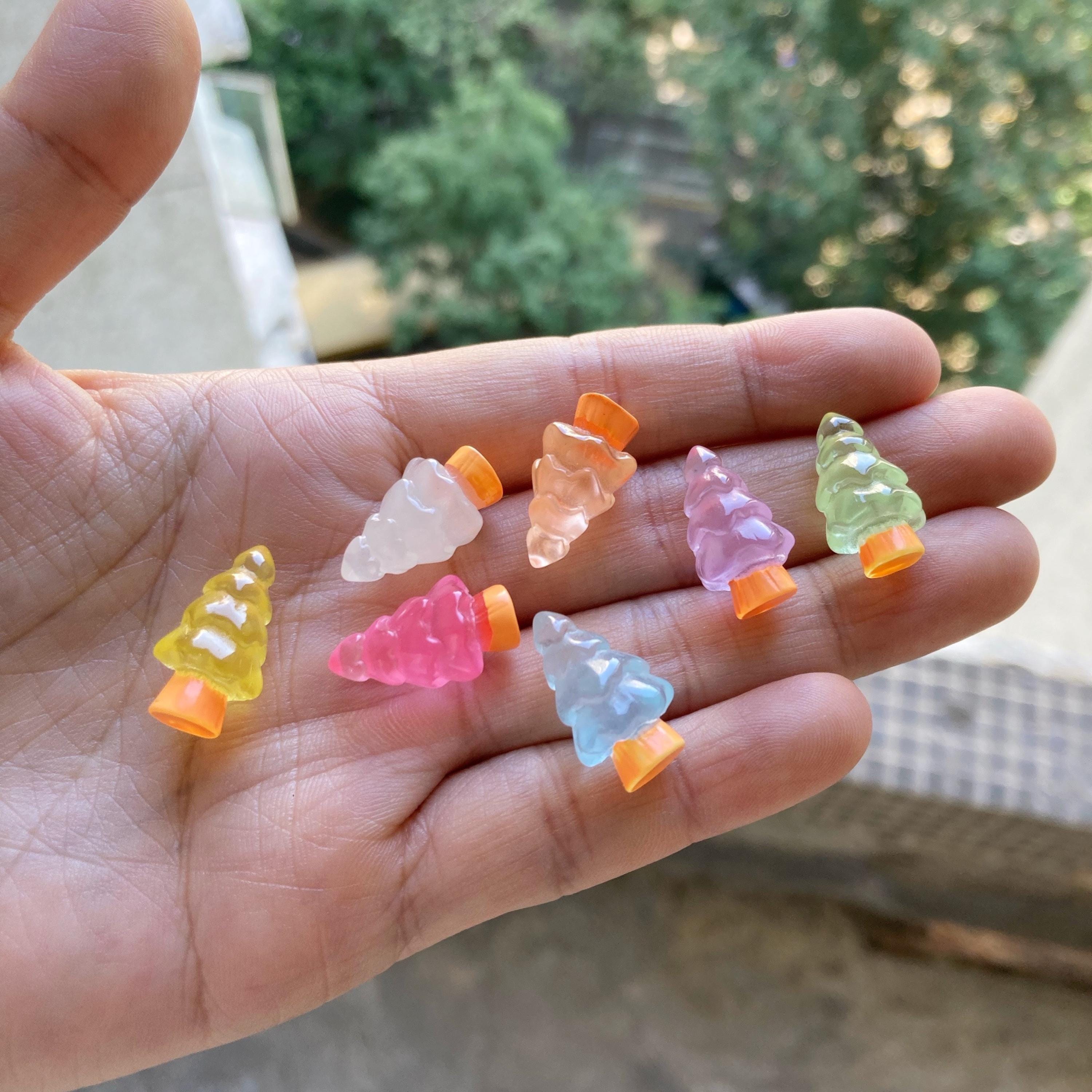 Glow in the dark christmas tree resin charm cabochon for DIY crafts and decoden