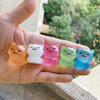 Glow in the Dark Mini Cat Resin Charms luminous flatback resin cabochons for DIY crafts