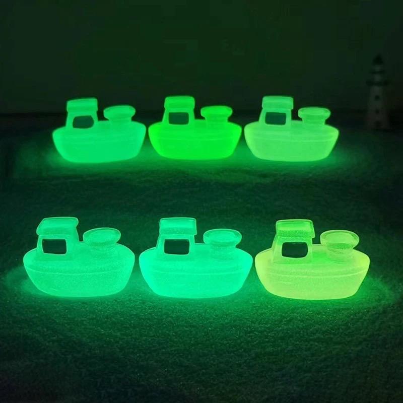 Glow in the dark boat resin charm cabochon for DIY crafts and decoden