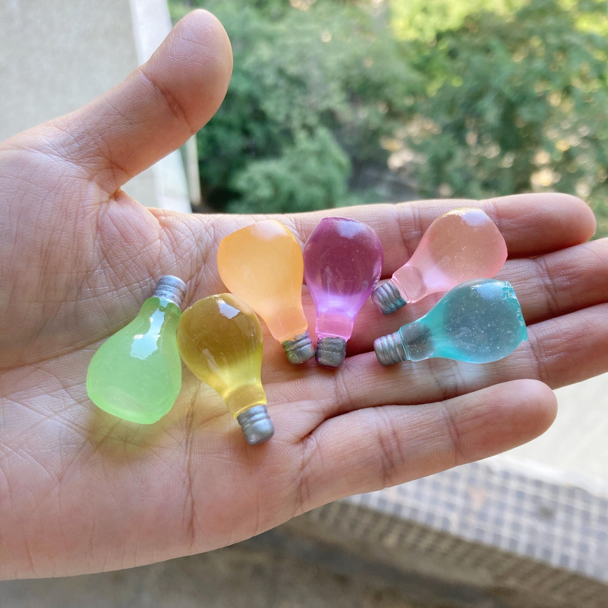 Glow in the Dark Light Bulb Resin Charm Flatback Cabochon for DIY Crafts
