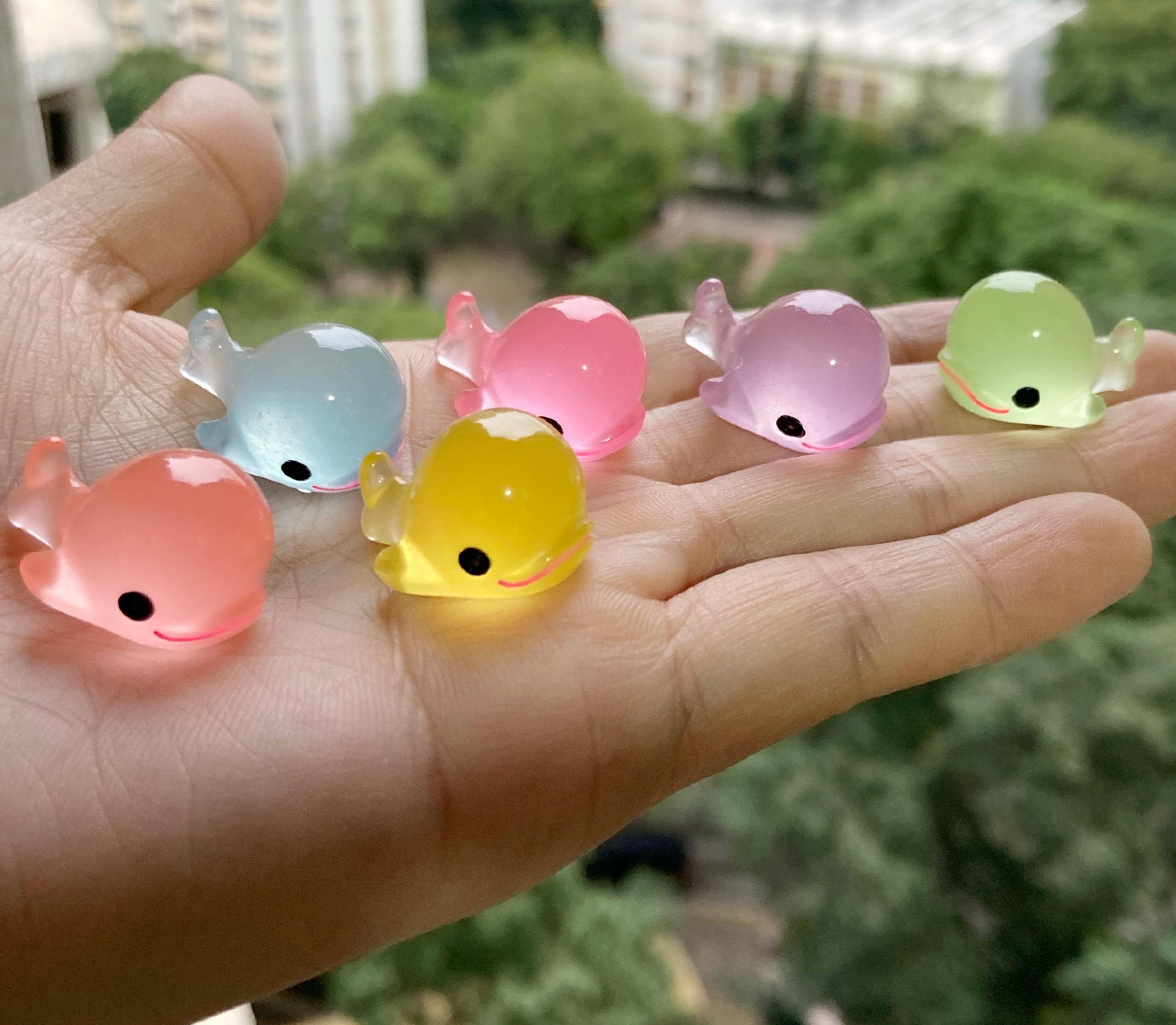 Glow in the Dark Whale Resin Charms | 15mm Ocean Cabochons