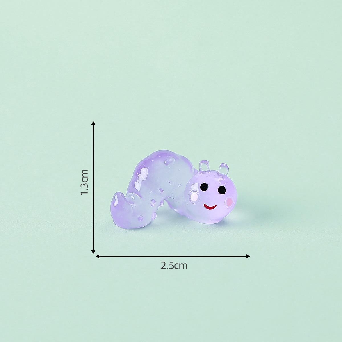 Glow in the dark caterpillar resin charm cabochon for DIY crafts and decoden
