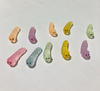 Cute glow in the dark caterpillar resin cabochons for DIY crafts