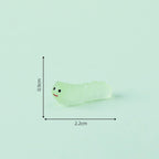 Cute glow in the dark caterpillar resin cabochons for DIY crafts
