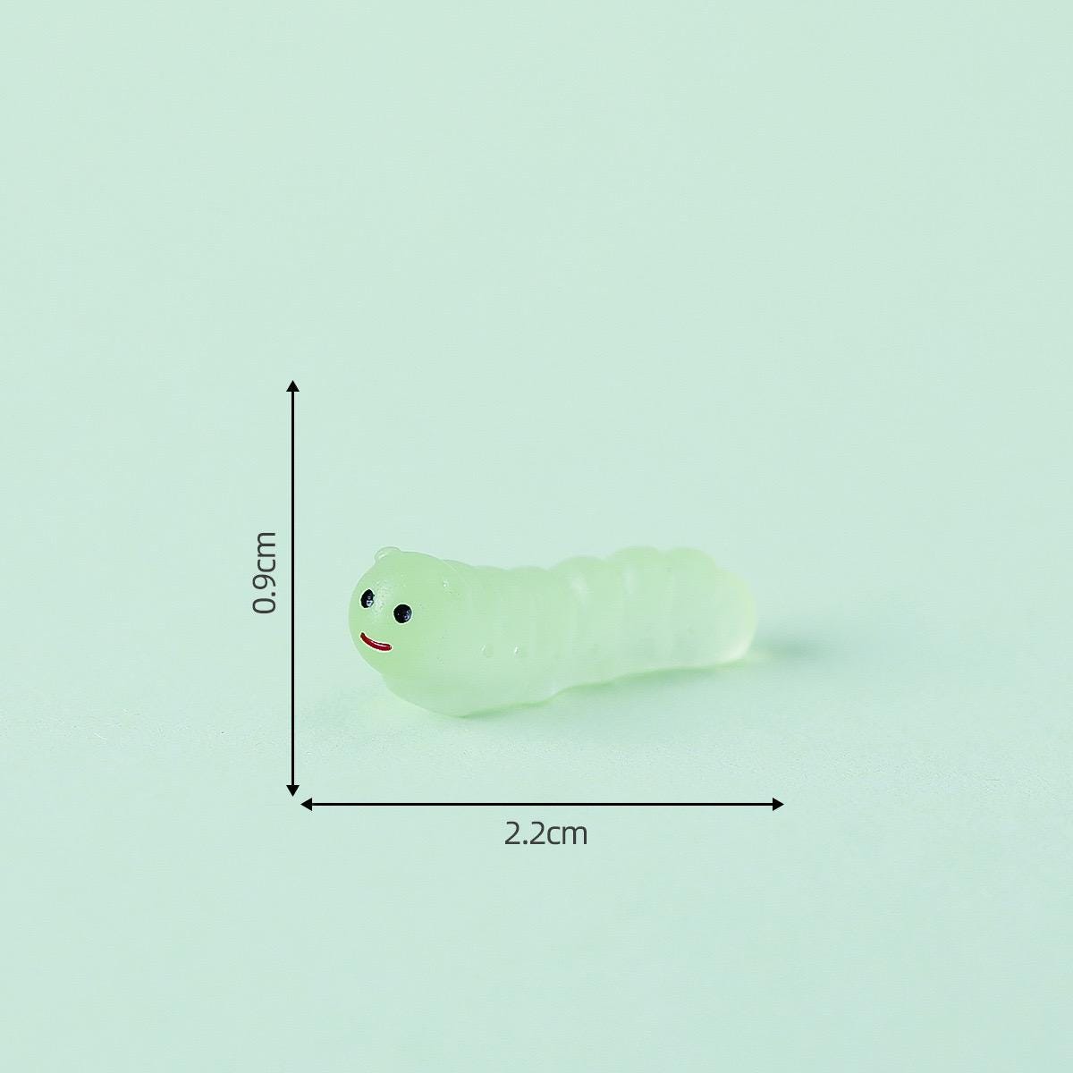 Cute glow in the dark caterpillar resin cabochons for DIY crafts