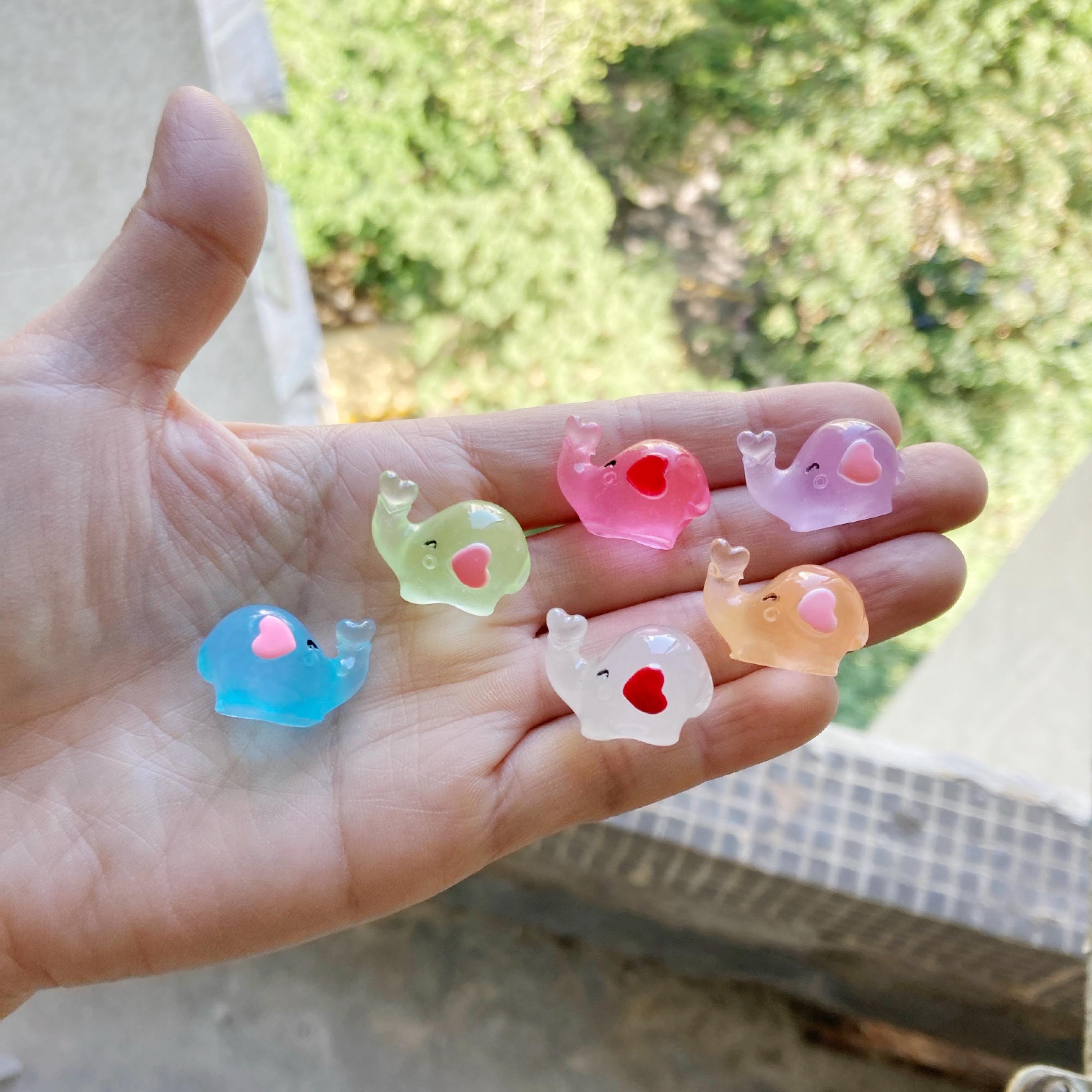 Glow in the Dark Resin Elephant Charm: DIY Craft Cabochon (15x22mm)