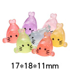 Small glow in the dark seal pup resin cabochons 11 by 17mm