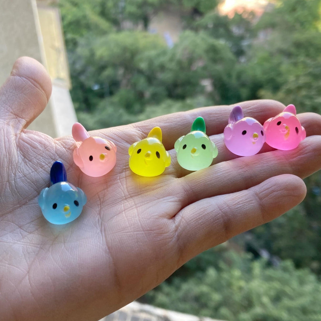 Glow in the Dark Bird Resin Charms luminous flatback resin cabochons for DIY crafts