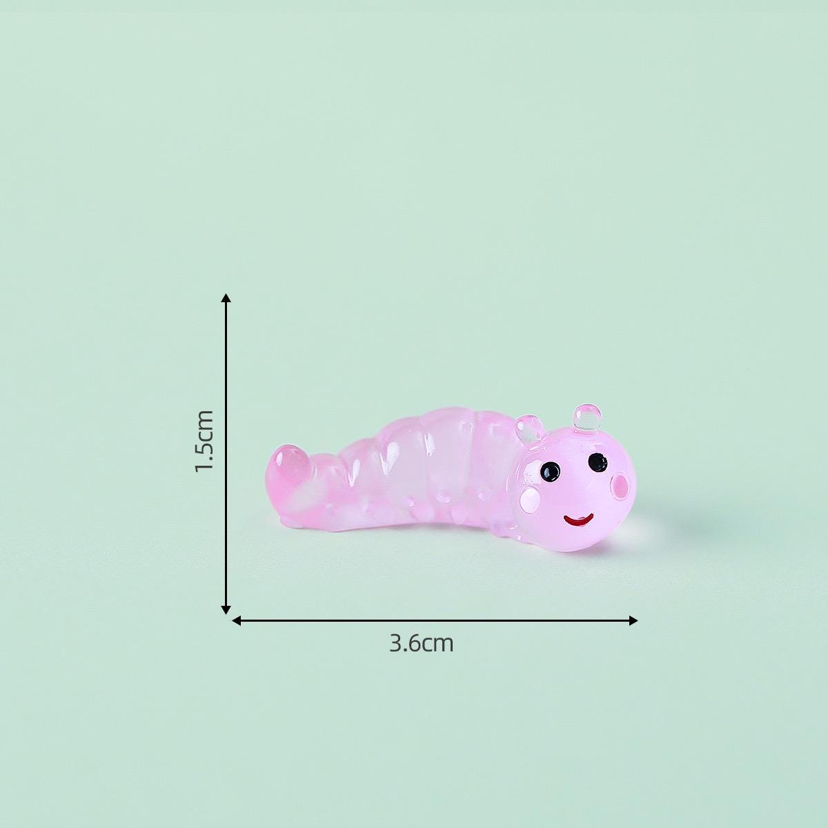Glow in the Dark Caterpillar Resin Charms | Luminous Flatback Cabochons for DIY Crafts (15x36mm)