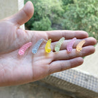 Cute glow in the dark caterpillar resin cabochons for DIY crafts