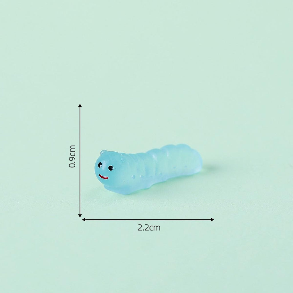 Cute glow in the dark caterpillar resin cabochons for DIY crafts