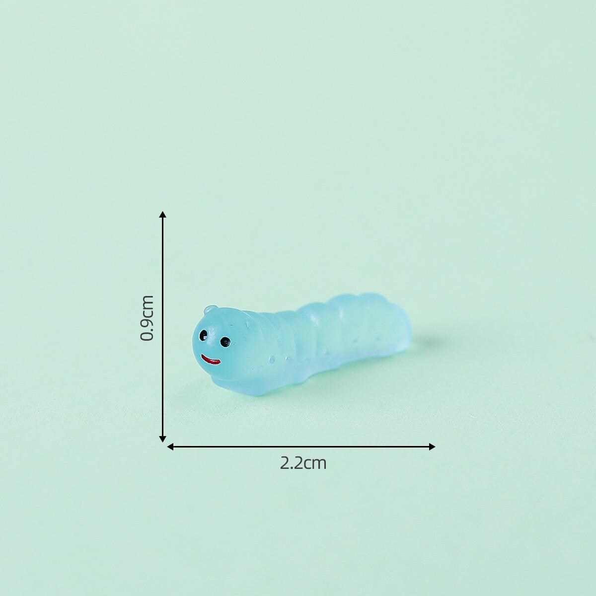 Cute glow in the dark caterpillar resin cabochons for DIY crafts