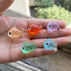 Cute mixed glow in the dark fish resin cabochons 22 by 15mm