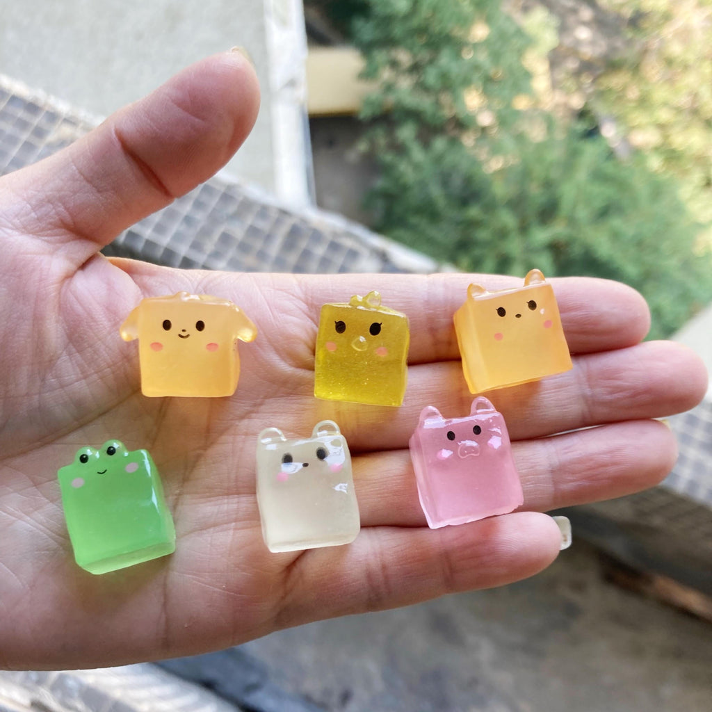 Glow in the dark kawaii resin charm cabochon for DIY crafts and decoden
