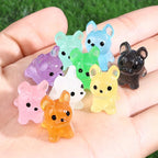 Cute glow in the dark bulldog resin cabochons for DIY crafts