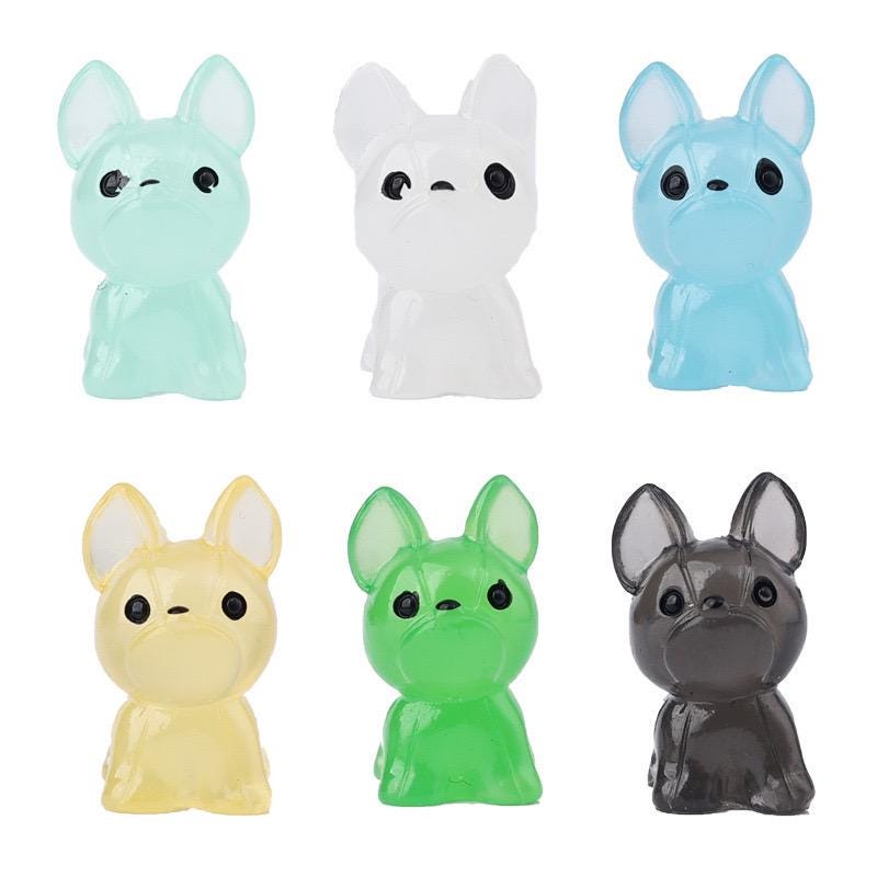 Cute glow in the dark bulldog resin cabochons for DIY crafts