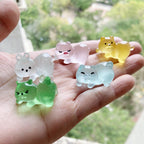 Glow in the Dark Animal Resin Charms | Cat, Pig, Bear & Rabbit Cabochons