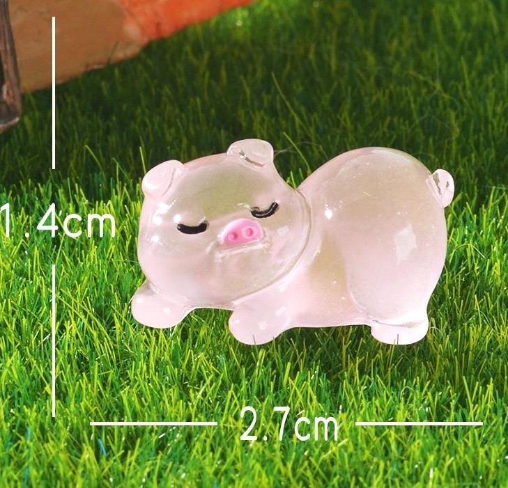 Glow in the Dark Animal Resin Charms | Cat, Pig, Bear & Rabbit Cabochons
