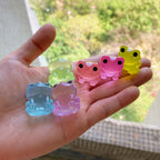 Glow in the Dark Mini Frog Resin Cabochons luminous flatback resin cabochons for DIY crafts
