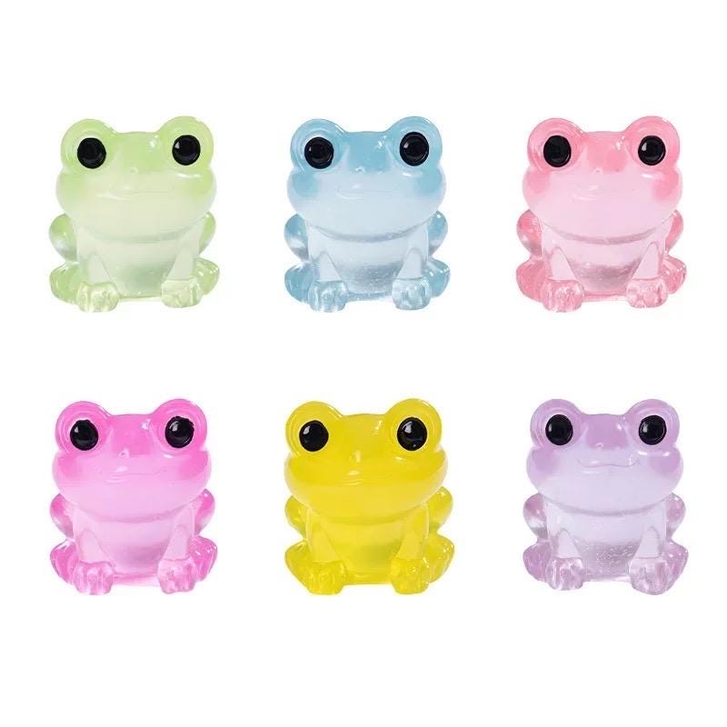 Glow in the Dark Mini Frog Resin Cabochons luminous flatback resin cabochons for DIY crafts