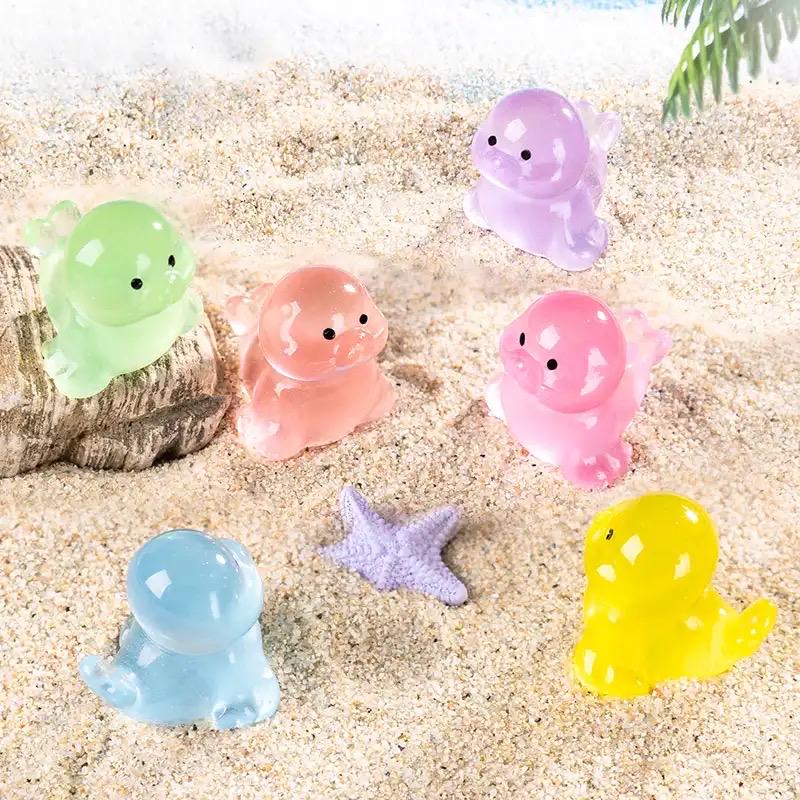 Glow in the Dark Sea Lion Resin Charms | Luminous Ocean Flatback Cabochons for DIY Crafts