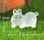 Glow in the Dark Animal Resin Charms | Cat, Pig, Bear & Rabbit Cabochons
