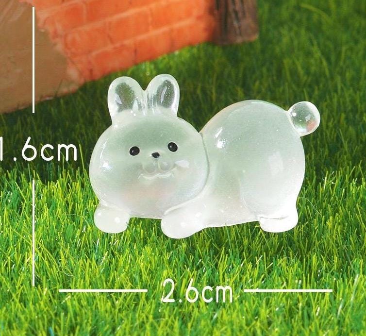 Glow in the Dark Animal Resin Charms | Cat, Pig, Bear & Rabbit Cabochons