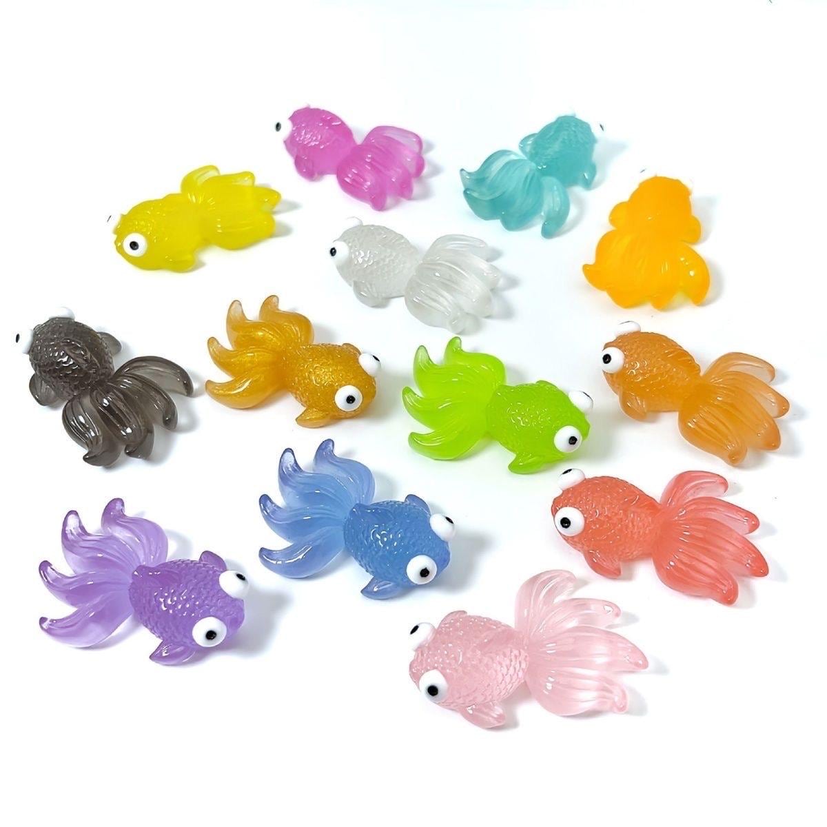 Large glow in the dark goldfish resin cabochons 47 by 44mm