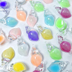Glow in the dark large conch resin charm cabochon for DIY crafts and decoden