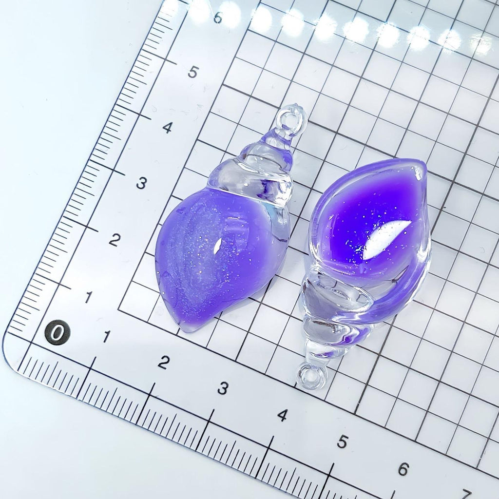 Glow in the dark large conch resin charm cabochon for DIY crafts and decoden