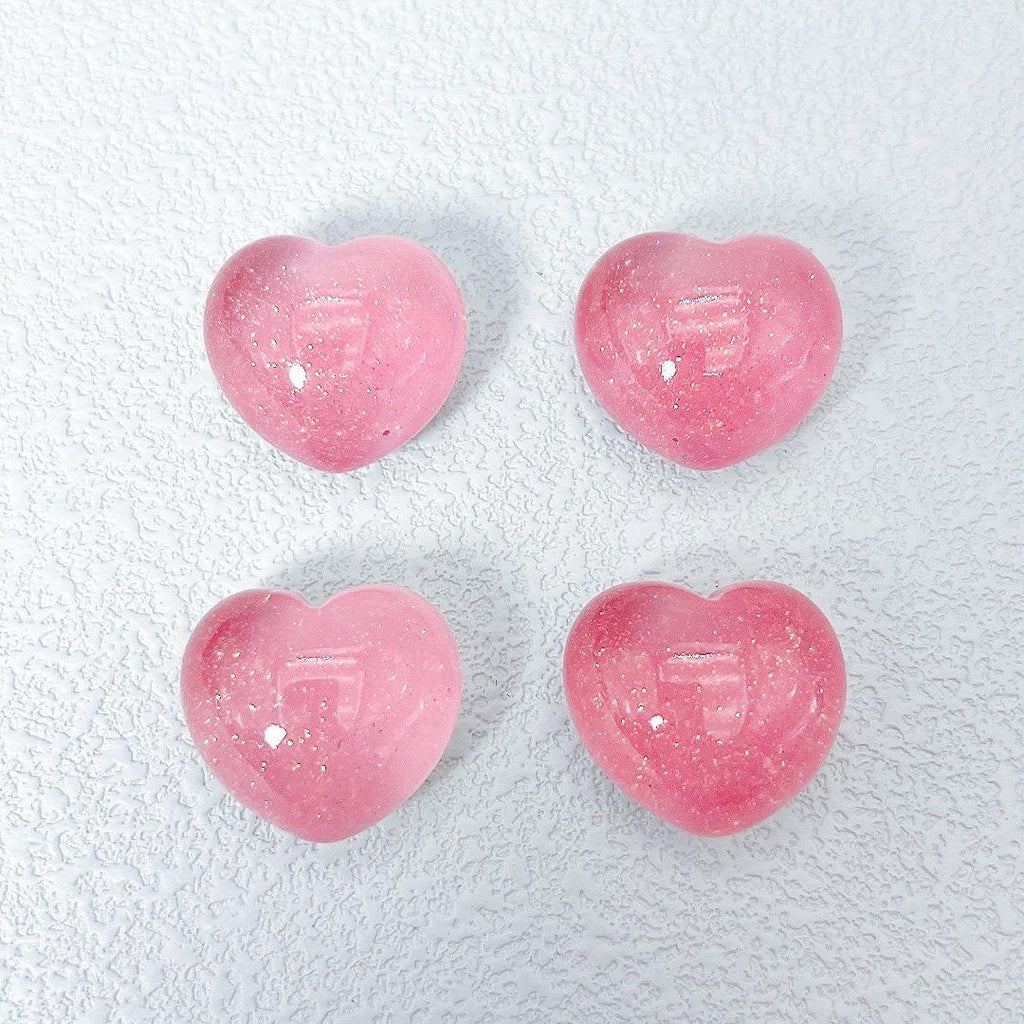 Glow in the Dark Heart Resin Charms | 21–24mm Flatback Cabochons