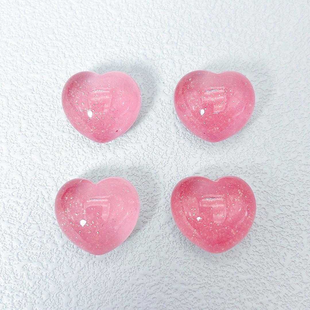 Glow in the Dark Heart Resin Charms | 21–24mm Flatback Cabochons