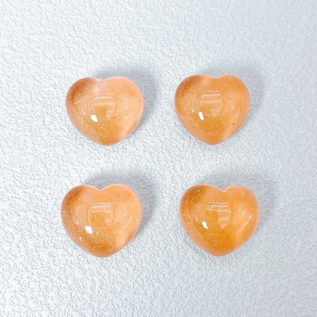 Glow in the Dark Heart Resin Charms | 21–24mm Flatback Cabochons