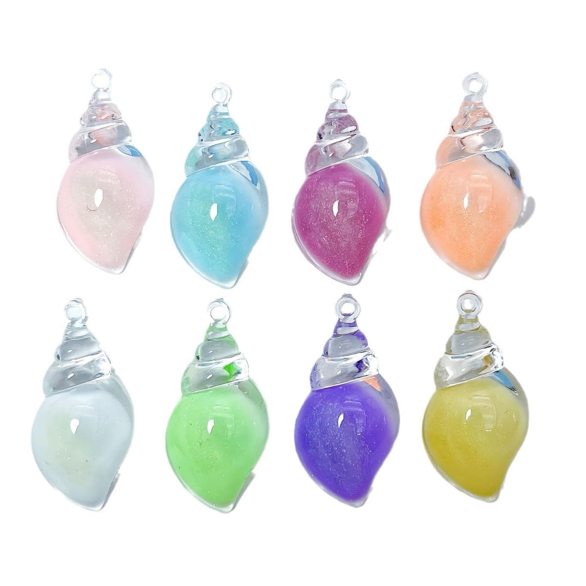 Glow in the dark large conch resin charm cabochon for DIY crafts and decoden